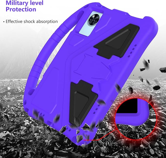 YRH Kids Case for Lenovo Idea Tab 11 inch Tablet 2025 Model TB336FU EVA Shockproof with Stand Handle Black