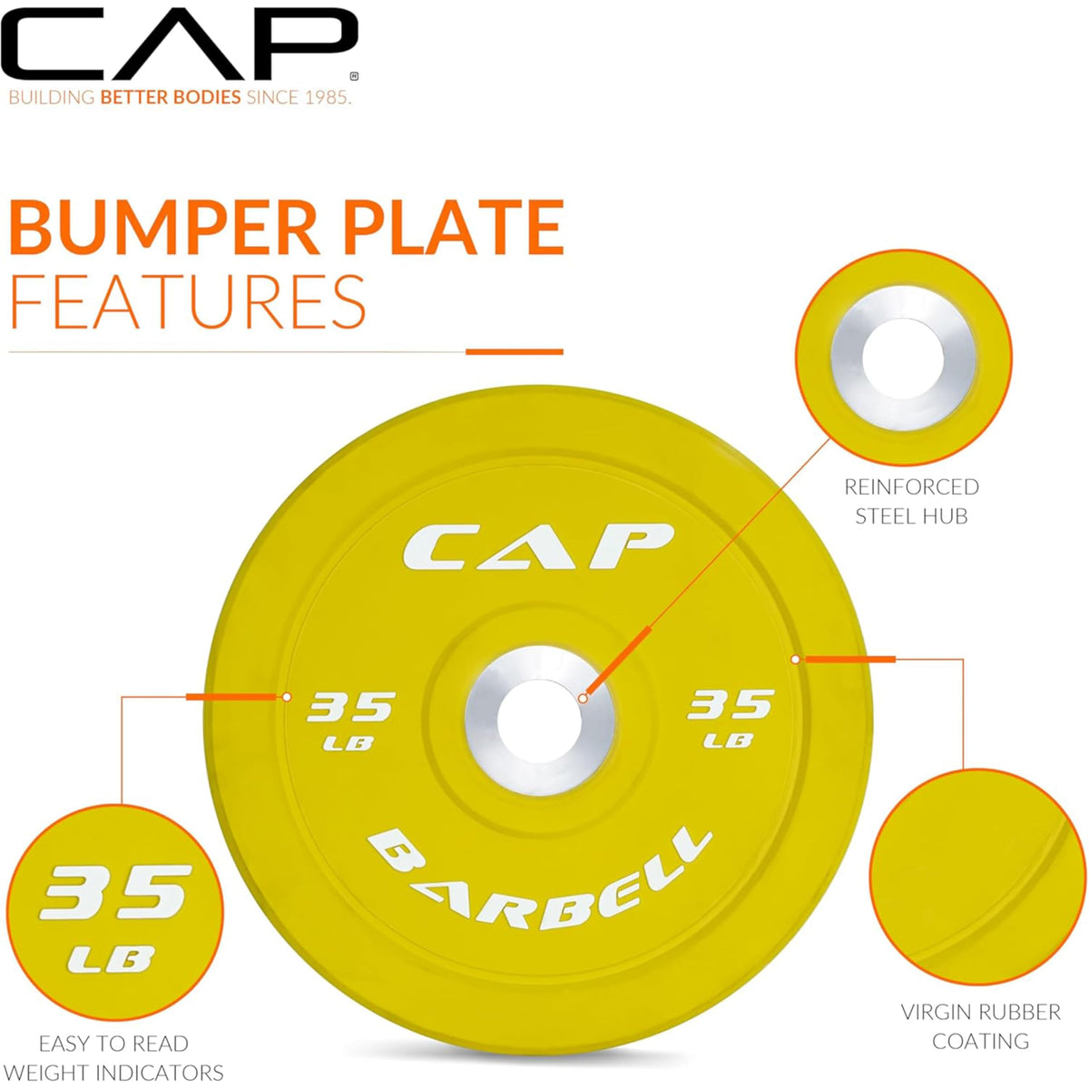 CAP 160lb Competition Olympic Bumper Plate Set with Compact Storage Rack