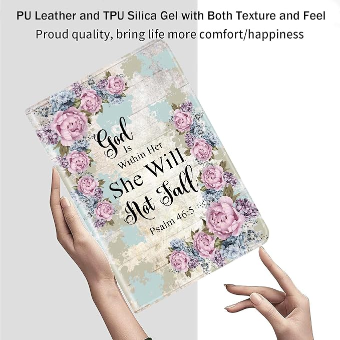 Case for Samsung Galaxy Tab S8 Plus 2022/S7 FE 2021/S7 Plus 2020 12.4 inch Ultra-Thin Multi-Angle Bracket Full Body Case with Wake/Sleep Function - Bible Phil 4-13 Floral