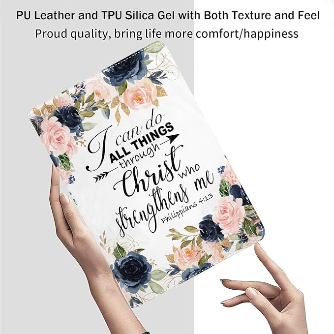 for iPad mini 5/4 Case iPad mini 1/2/3 Case Adjustable Stand Shockproof Protective Cover with Automatic Wake-up/Sleep Function Suitable for iPad mini 5th/4th Gen 7.9 inch - Bible Phil 4-13 Floral