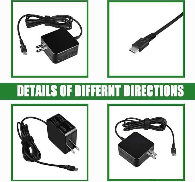 45W AC Adapter Charger USB-C Cable for Moto Z2 Play/Moto Z/Z Force/Z Play M