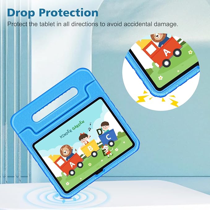 Fintie Kid-Friendly Case for iPad (A16) 11th Gen 11-inch iPad 10th Gen | for iPad 10th Generation 10.9 EVA Foam Lightweight Shockproof Handle Stand Cover Pencil Holder for Girls &amp Boys Blac