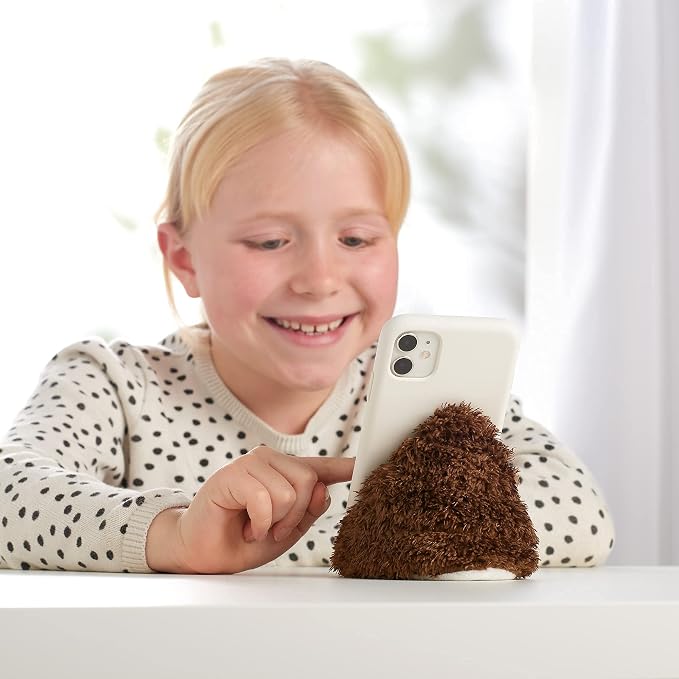 Plusheez Mobile Phone Holder | 2 in 1 Phone Stand with Micro Fibre Wipe | Screen Cleaner | Universal Phone Stand for Kids Children Adults | eReader/Kindle/Smartphone/Small Tablet Compatible (Bird)