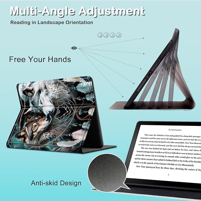 for 6 Kindle 2024 and 2022 (11th Generation) Case Slim Lightweight Smart Cover Case with Auto-Wake/Sleep for Kindle 2024Bald Eagle Flag