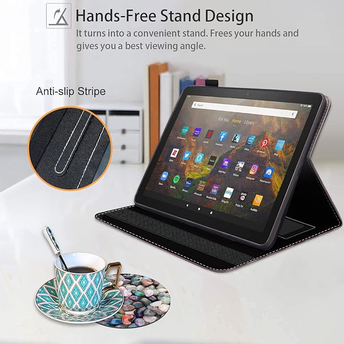 Case for Amazon Fire HD 10 Tablet (9th/7th Gen 2019/2017 Release) Premium PU Leather Cover with Auto Sleep Wake Feature Folio Case for Fire 10.1 Tablet Bible Verse Jeremiah 29:11