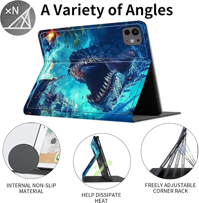Case for iPad (A16) 11th Generation 11 Inch (2025)/ iPad 10th Generation 10.9 inch 2022Slim PU Leather Smart Cases Covers with Auto Wake/Sleep-Beast Roared