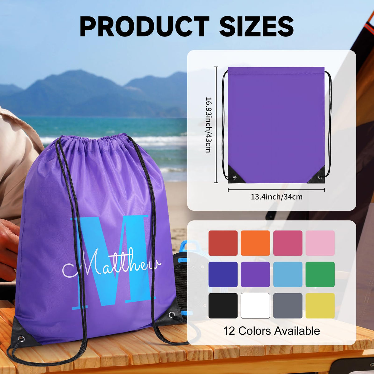 Chrifansi Custom Drawstring Backpack bags 10/50/100/500Pack, Promotional Items With Your Logo, Bulk Personalized Draw String Back Bag for Travelling, Gym and for Everyday Use