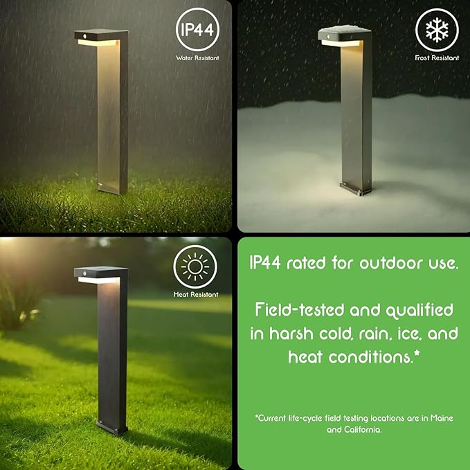 Solar Pathway Lights - Walkway Solar Lights for Outside - PIR Sensor & Two Lighting Modes - Rechargeable Battery Lasts Up to 55 Hours - 3000K - IP44 Weather Resistant - 4 Pack