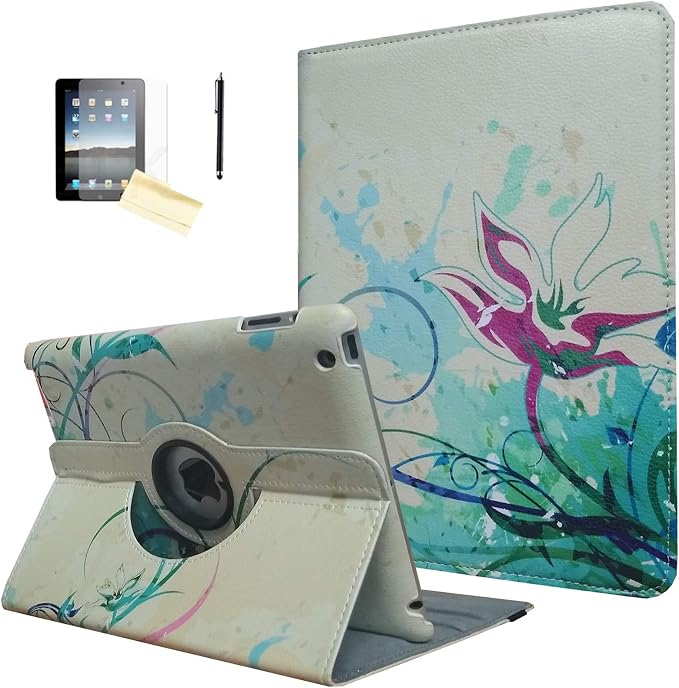 Case for iPad Air 2 Rotating Stand Smart Case Cover Magnetic Auto Wake Up/Sleep for A1566 A1567 MGLW2LL/A MH0W2LL/A MGL12LL/A MH2V2LL/A MH2W2LL/A MH2U2LL/A (Black)