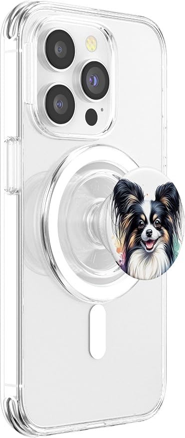 Papillon Dog Watercolor Artwork PopSockets Adhesive PopGrip