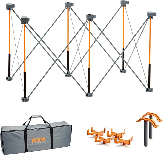 Bora Centipede 2 ft. L x 4 ft. W x 2.5 ft. H Folding Work Table Steel 1500 lb. capacity Gray/Yellow
