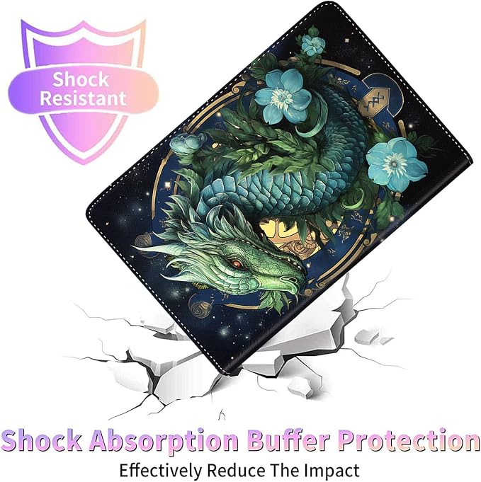 Case for New iPad (A16) 11th Generation 11 Inch 2025for iPad 10th Generation 2022 10.9 Inch Multi-Angle Stand Smart Cover Shockproof with Auto Wake/Sleep Baby Dragon