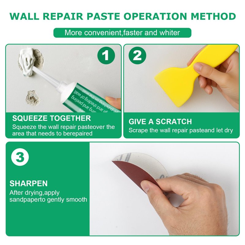 GASRONS Drywall Repair Kit, 1 Pack Wall Mending Agent,Wall Surface Hole Fill Quick and Easy Solution