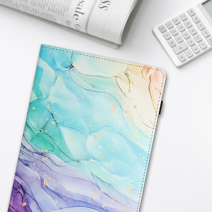 Dteck for iPad A16/10th Generation 10.9 Inch 2022 Case with Pencil HolderPremium PU Leather Folio Multiple Viewing Angles Stand Cover Auto Wake/Sleep Protective Tablet Cases for Women MenBookshelf