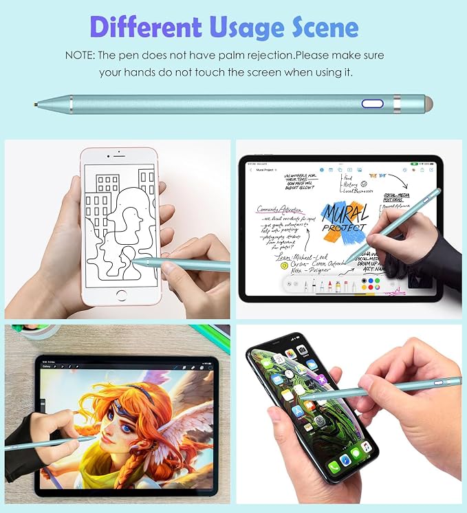 Active Stylus Pen for Touch ScreensDual Pen Tips for iOS &amp Android Drawing &amp WritingHigh Precise Digital Pencil for Apple iPhone 16/15/14/13/12/11/X/8iPad Air/Pro/MiniPhone/Tablet/Sam-sung