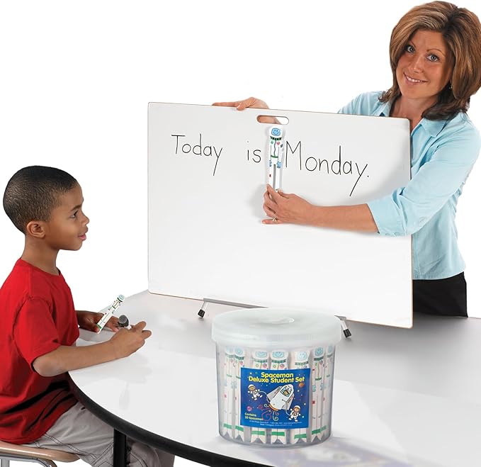 Really Good Stuff Teacher & Student Spaceman Kit – 30 Student Size, 1 Teacher Size With Reusable Storage Container | Writing Spacers For Kids, Learning Tool, Finger Spacing, Classroom Must Haves