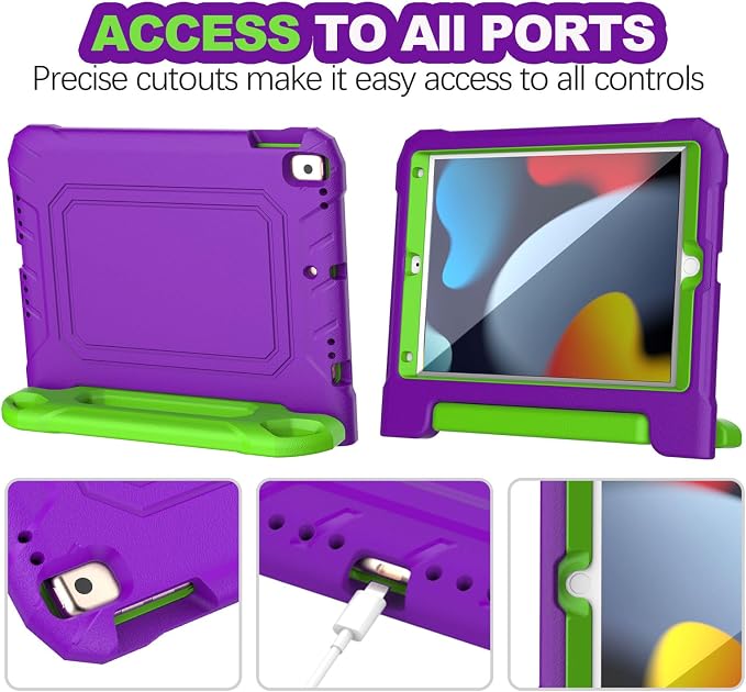 YIHE Kids Case for iPad 10.2 9th/8th/7th Gen Pro 10.5 &amp Air 3 BlackBlue | Full Body Shockproof Protective Cover Handle Stand Built-in Screen Protector Fun Colors