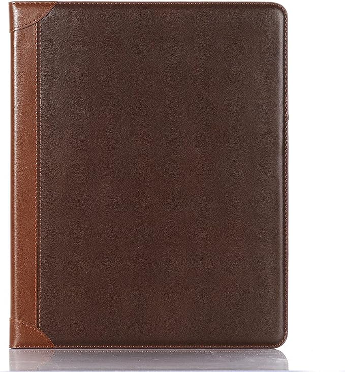 iPad Pro 13'' (M5 2025) (M4 2024) Case DMaos Vintage Book Synthetic Leather Stand Folio Smart Cover Auto Sleep/Wake Business Document Card Holder - Black