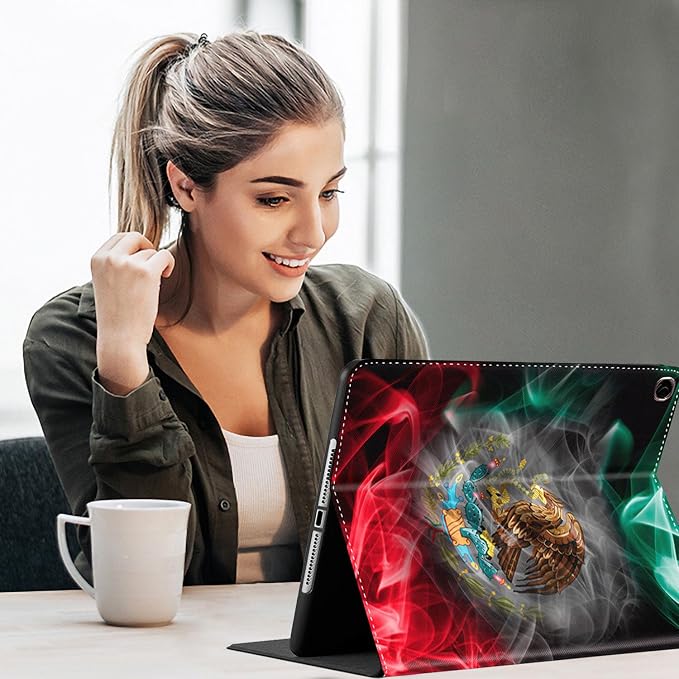 Case for ipad 10th Generation 10.9 inch 2022 iPad 10thMulti-Angle Stand Smart Protective Cover Shockproof Case Auto Sleep/Wake Smoke Flag of Mexico Flag