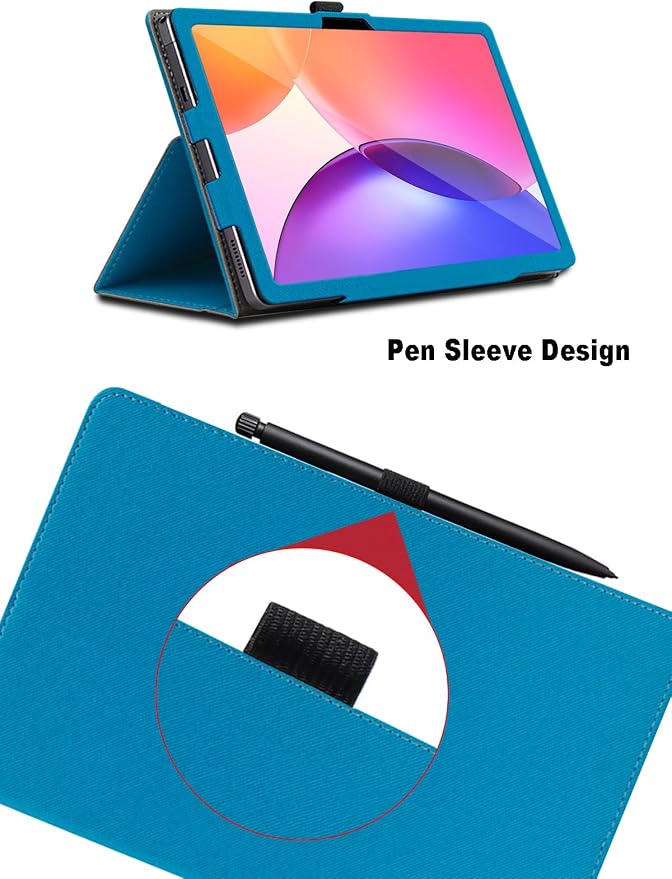 Case for TCL Tab A1 Plus 12.2 inch TCL Tab A1 Plus Tablet Case Folding Stand Protective Cover with Pencil Holder and Wrist Strap Full Protection. (Black)