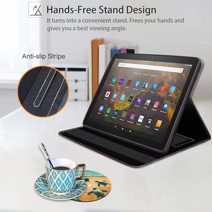 Case for All-New Amazon Kindle Fire HD 8/Fire HD 8 Plus Tablet (12th/10th Generation 2022/2020 Release) - Premium PU Leather Cover with Auto Sleep Wake Bible Verse Jeremiah 29:11