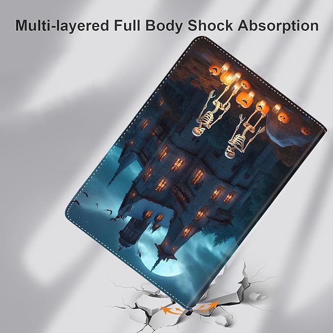 Case for iPad (A16) 11th Generation 11 Inch (2025) iPad 10th Generation 10.9 Inch (2022)，Slim Fit Foldable Standing Cover Case with Auto Sleep/Wake ，Moth Moon