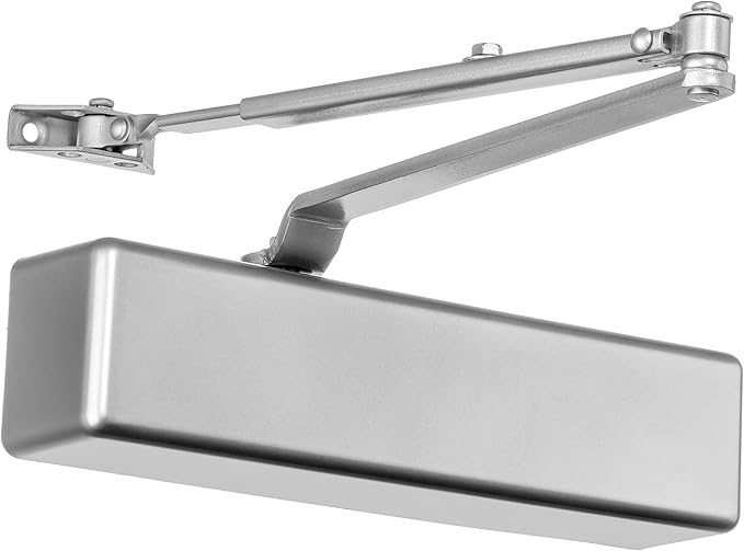 Dynasty Hardware Door Closer, Grade 1 Heavy Duty Commercial Hydraulic Closer, Self-Closing, Adjustable Spring Size 1-6, ADA Compliant, Surface Mount, Sprayed Aluminum, Series 8500