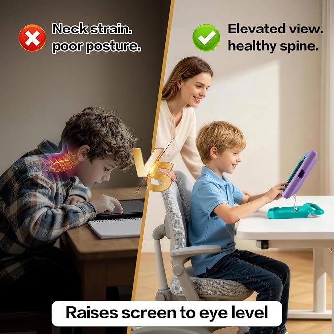 Kids Case for iPad (A16) 11th/10th Gen 10.9'' 2025/2022Adjustable Portrait/Landscape Stand/Drop Proof with HandleChild Friendly Case for iPad Air 11 (M4/M3/M2) 2026/2025/2024 (BlackBlue)