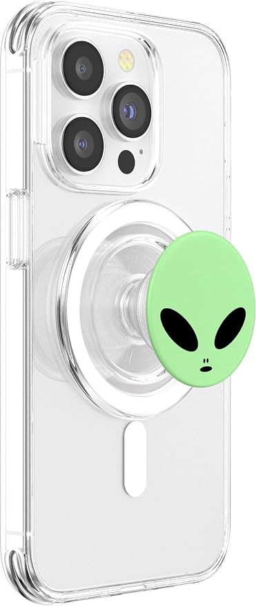 Hipster Alien Head - Cute Trendy Stay Weird UFO Mint Green PopSockets Adhesive PopGrip