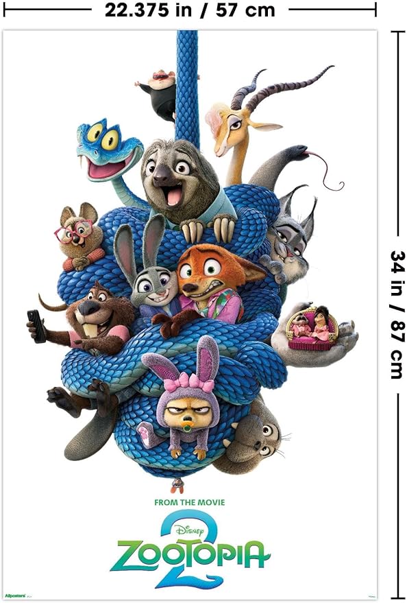 Disney Zootopia 2 (2025) - Group One Sheet Wall Poster, 34L" x 22.4W", Poster & Clip Bundle