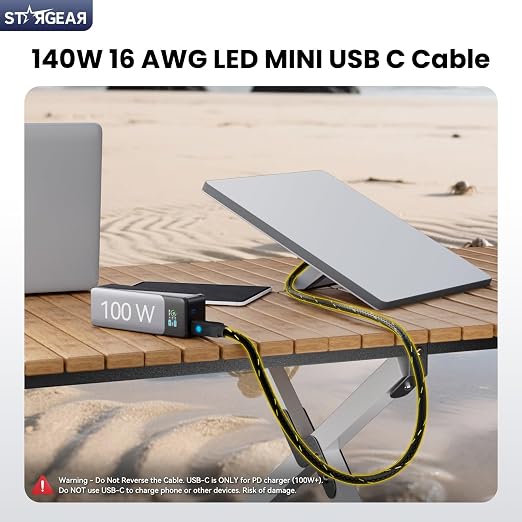 Starlink Mini Cable 16.4FT 18AWG 140W Starlink USB C to DC Power Cable with Smart Protocol Chip Waterproof DesignMini Accessories Compatible with 100W+ PD Source 28V PPS 20V PD Protocols