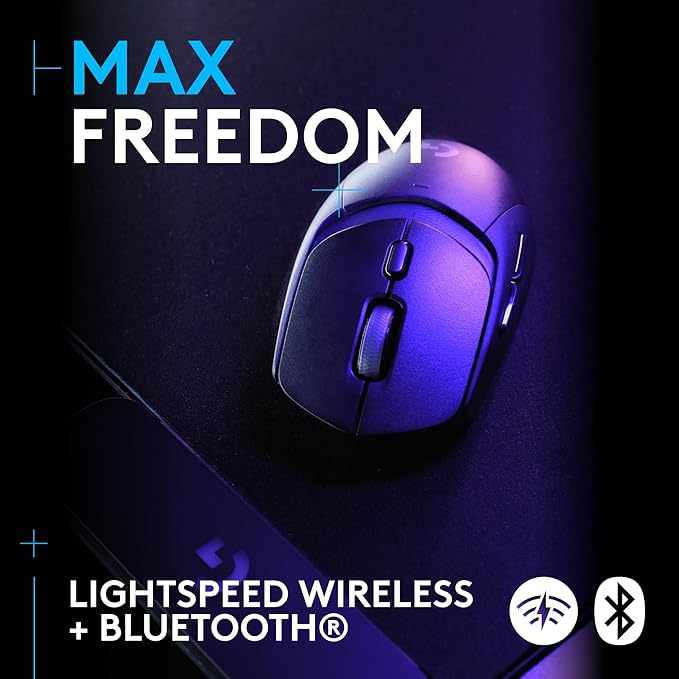 Logitech G309 Lightspeed Wireless Gaming Mouse, Lightweight, LIGHTFORCE Hybrid Switches, Hero 25K Sensor, 86g & 300+ hr Battery Life with AA Battery, 6 Programmable Buttons, PC & Mac - Black