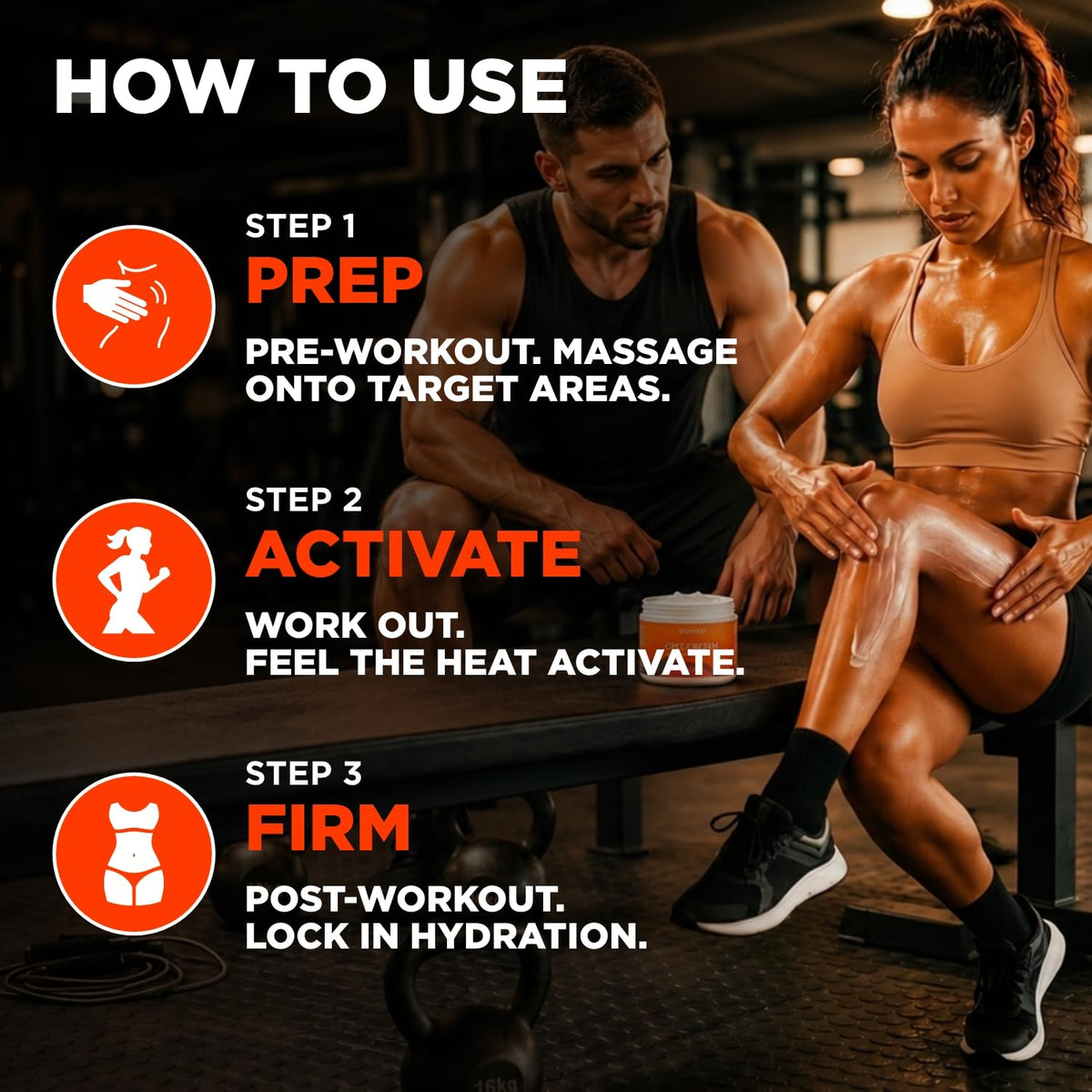 Hot Firming Lotion Sweat Enhancer - Skin Tightening Cream for Stomach Fat and Cellulite - Sweat Cream for Better Workout Results - Long Lasting Moisturizing Pre and Post Workout Massage Lotion