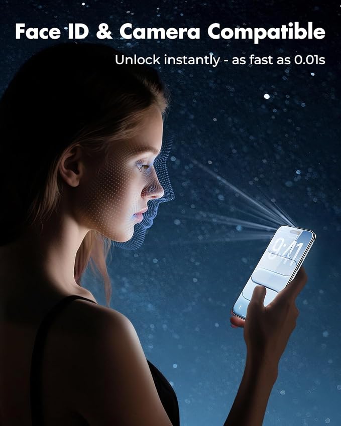 UNBREAKcable iPhone 15 Screen Protector 3-Pack Upgraded Dual-Tempered Glass + 3 Camera Lens Protectors Military-Grade 9H Hardness HD Clarity Anti-Fingerprint Case Friendly 6.1 Inch | Upgraded Du