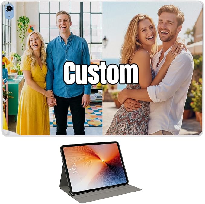 Custom Case for iPad Air 3rd Generation 2019 / iPad Pro 2017 10.5 inch Personalized Customized Picture Logo Text Name PU Leather Tablet Cover Premium Folio Flip Stand Case Auto Wake/Sleep