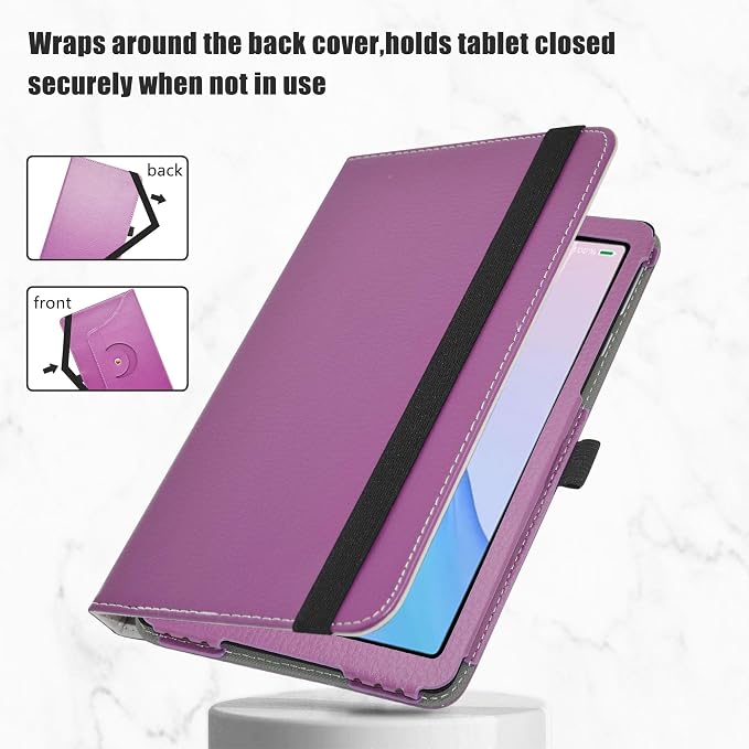 LiuShan Compatible with Onn 8 Gen 4 360 Degree Rotation Stand PU Cover for 8 Inch 2024 Model:100135923 Tablet Black