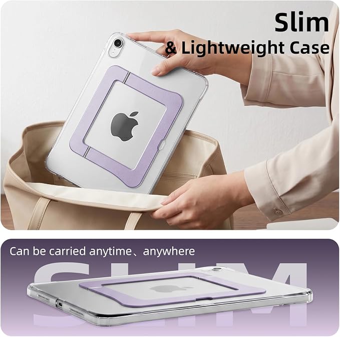 Kickstand Case for iPad mini 7 A17 Pro Slim Protective Clear Cover for iPad mini 7th/6th Generation 8.3 Inch 2024/2021 Sturdy Adjustable Multi-Angle Stand Blue