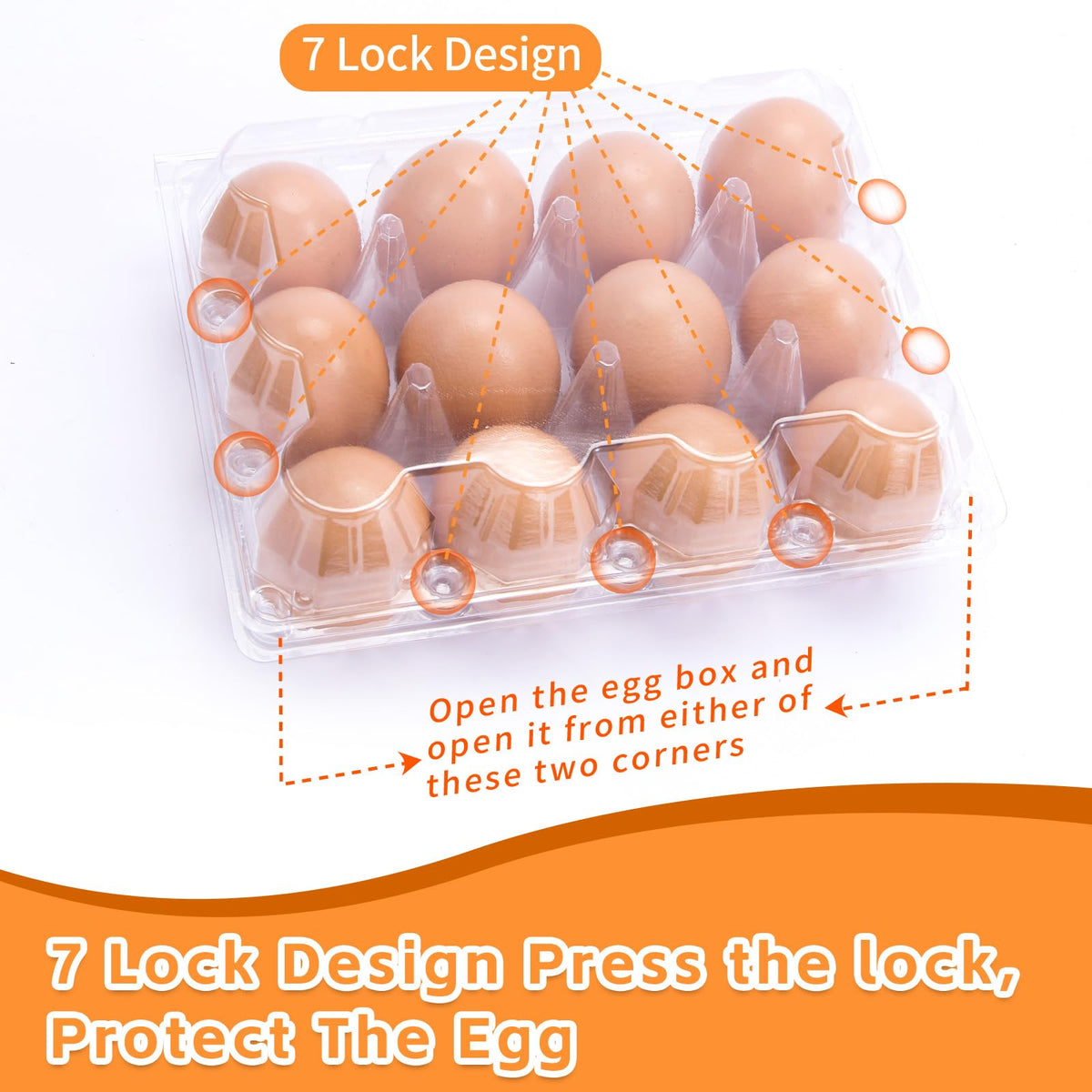 DecarDamai 100 Pack 3x4 Plastic Egg Cartons Cheap Bulk 12 Count Clear, Reusable & Sturdy Design Eggs Carton Bulk Perfect for Family, Farm, Markets, Display (Egg Storage Containers)