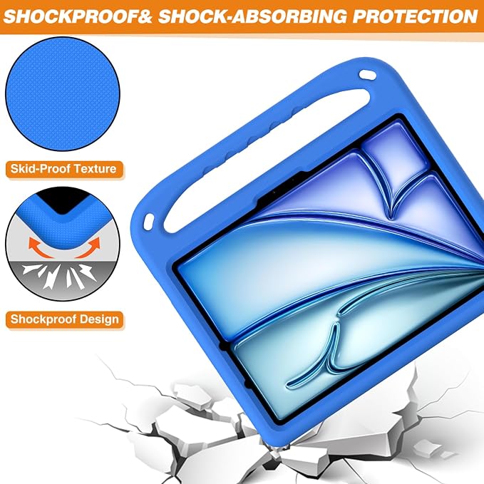 Dteck Kids Case for iPad 10.2 - Shockproof Rugged EVA Handle Stand Child Proof Case for iPad 9/8/7 Generation Black