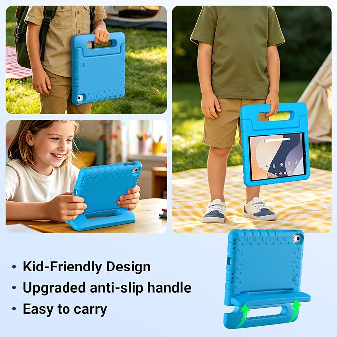 Kids Case for Onn 8 inch Tablet Case Gen 4 2024 (Model:100135923) | Foldable handle highly durable odorless and easy to install suitable for children's learning and play.