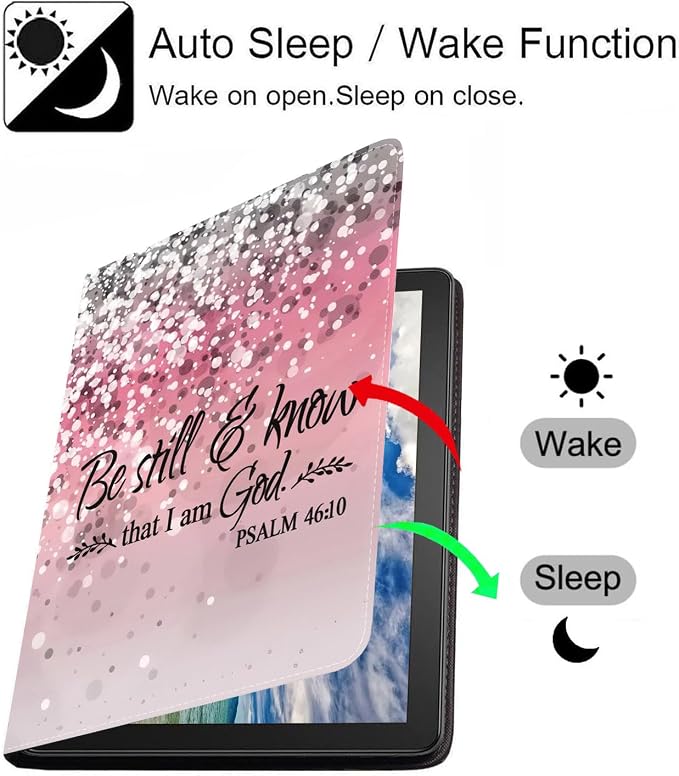 Case for iPad (A16) 11th Generation 11 Inch 2025 iPad 10th Generation 10.9 Inch 2022 Slim PU Leather Folio Smart Cover with Stand &amp Auto Wake/Sleep Bible Verse Psalm 46:10