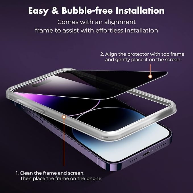 UNBREAKcable 2 Pack Privacy Screen Protector for iPhone 11 Pro Max/Xs Max Shatterproof Tempered Glass [True 28°Anti Spy] [9H Hardness] [Easy Installation] Protector for Apple 6.5