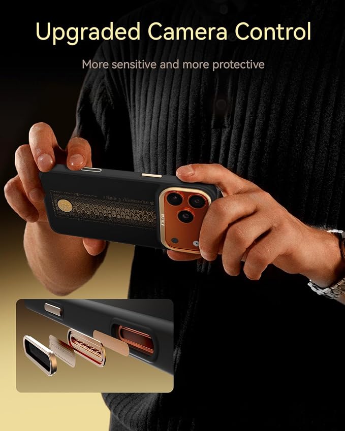 RAPTIC Aramid Fiber Case for iPhone 16 Pro Compatible with MagSafe Non-Slip &amp Slim 600D Aramid Fiber [Military Grade Drop Tested] Anti-Scratch Shockproof Protective Case 6.3 inch Black