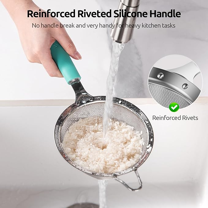 U-Taste Medium Fine Mesh Strainer: 18/8 Stainless Steel 4.73in 30 Mesh Kitchen