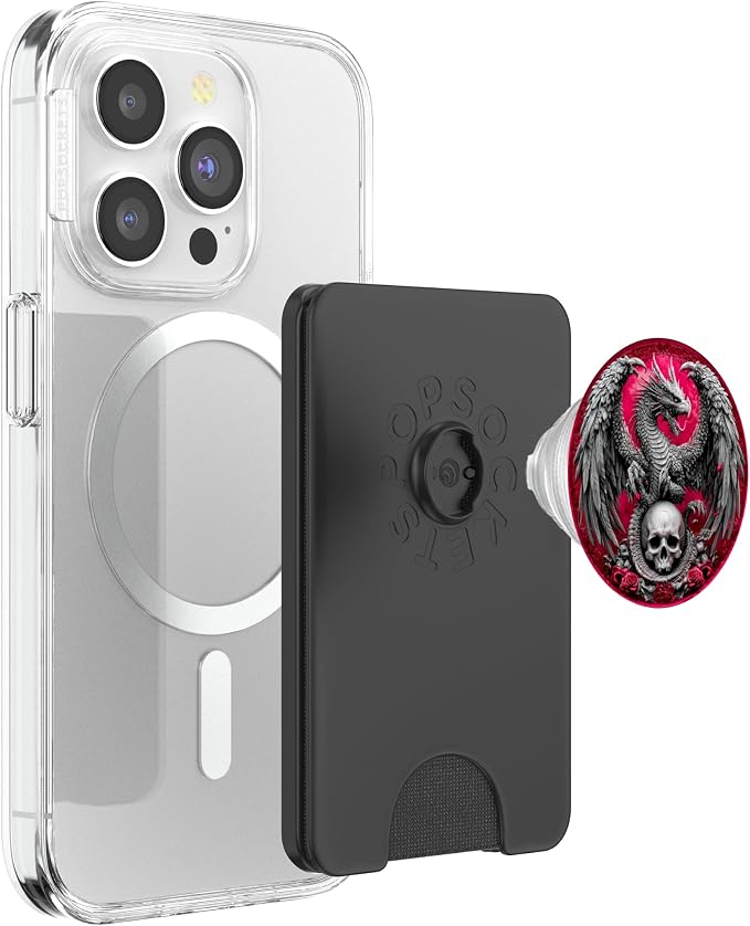 Gothic Dragon on Skull Fantasy PopSockets PopGrip for MagSafe