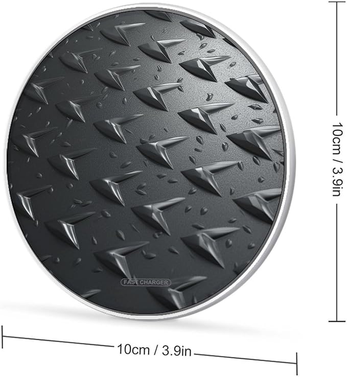 Abstract Diamond Plate Wireless Charger with USB Cable Qi-Certified 10W Fast Wireless Charging Pad Portable Charging Station Anti-Slip Slim Charger Mat for All Qi-Enabled Phones