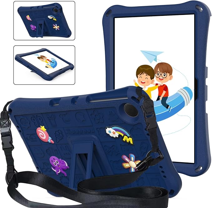 Case for iPad 10.2 Inch 2021/2020/2019/ iPad Pro 10.5 Inch/Air 3rd Gen (2019) Shoulder Strap Kickstand Children Friendly Anti-Scratch Shockproof Case Lightpurple