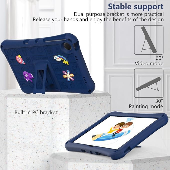Case for iPad 10.2 Inch 2021/2020/2019/ iPad Pro 10.5 Inch/Air 3rd Gen (2019) Shoulder Strap Kickstand Children Friendly Anti-Scratch Shockproof Case Lightpurple