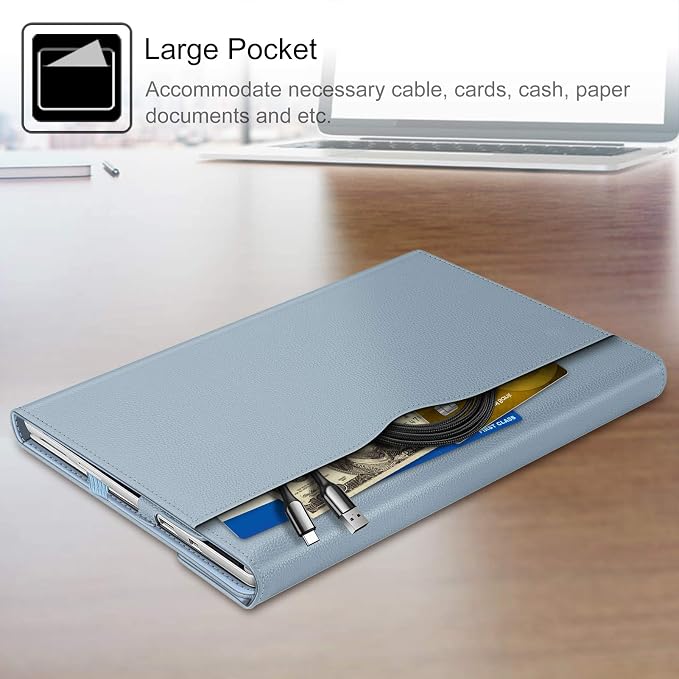 Fintie Case for 12.3 Inch Microsoft Surface Pro 7 Plus Surface Pro 7/6/5/4/3 - Portfolio Business Cover with Pocket Compatible with Type Cover Keyboard Black