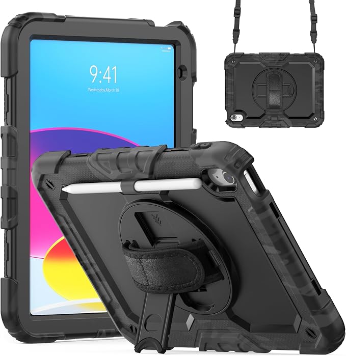 Dteck for Apple iPad 11 inch (A16 11th Gen) iPad 10.9 inch (10th Gen) Slim Clear Case with Kickstand Pencil Holder Reinforced Shockproof Corners Soft TPU Lightweight Protective Cover Transparent